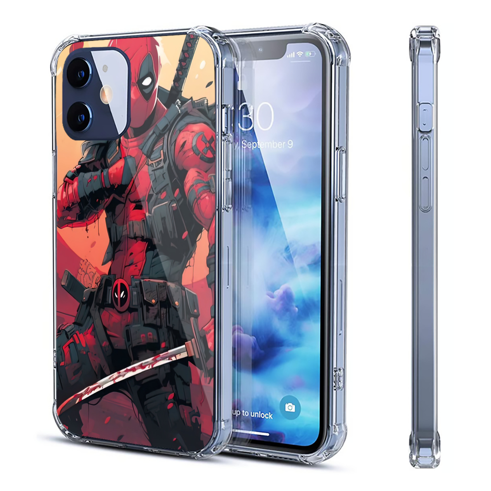 （画像用） Deadpool デッドプール 【iPhone 12シリーズ対応】透明スマホケース（クリアソフトケース）